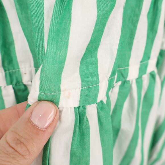 J.Crew Hyacinth Dress Striped Cotton Poplin Bright Clover Green Size Large - Picture 8 of 8